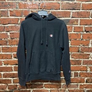 Black Champion Reverse Weave Hoodie Small